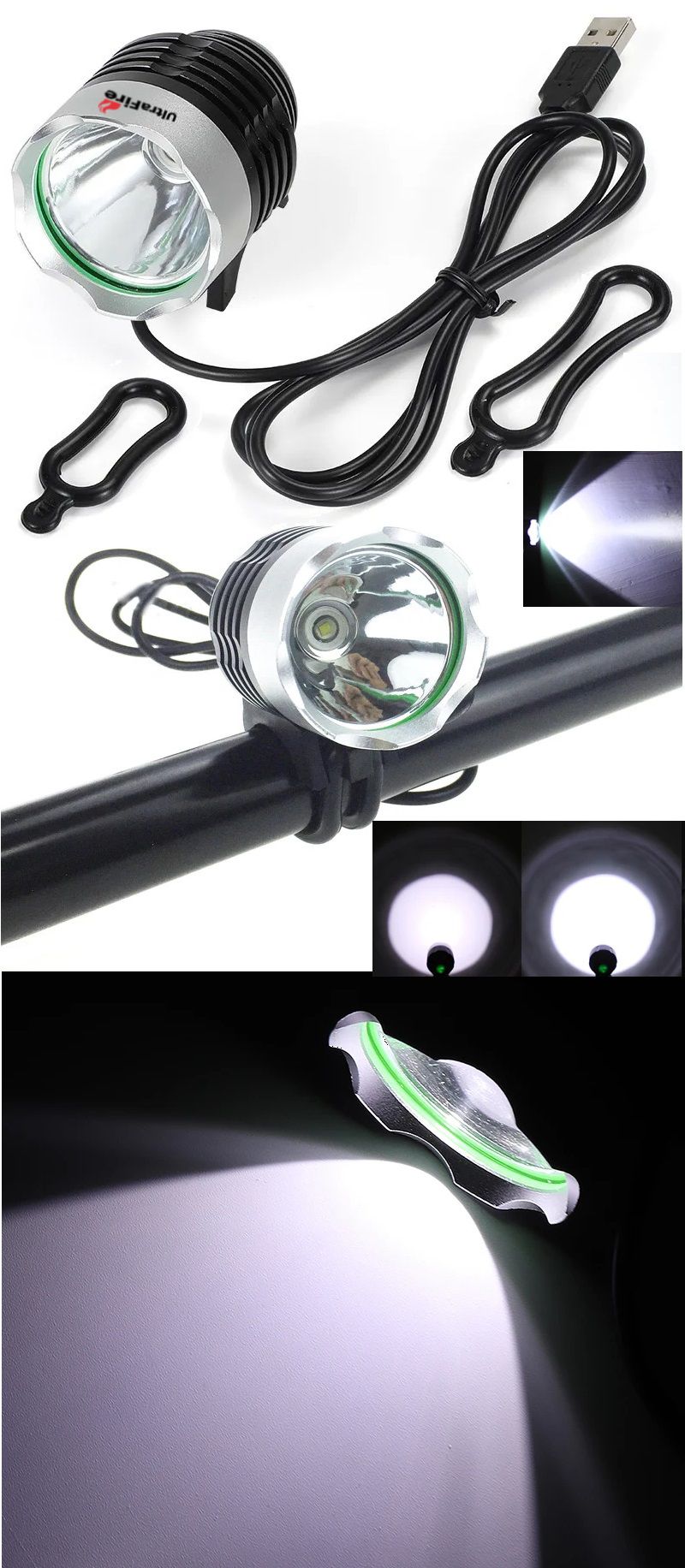 Linterna de bici-casco USB